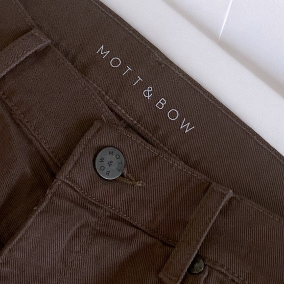 MOTT & BOW Slim Mercer Jeans Twill Brown Gorpcore Country Western Normcore - Picture 2 of 13